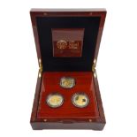 Captain Cook gold proof three coin series, comprising 2018, 2019 and 2020 dated gold proof two pound