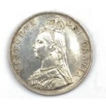 Queen Victoria 1888 double florin coin, Arabic 1 in date