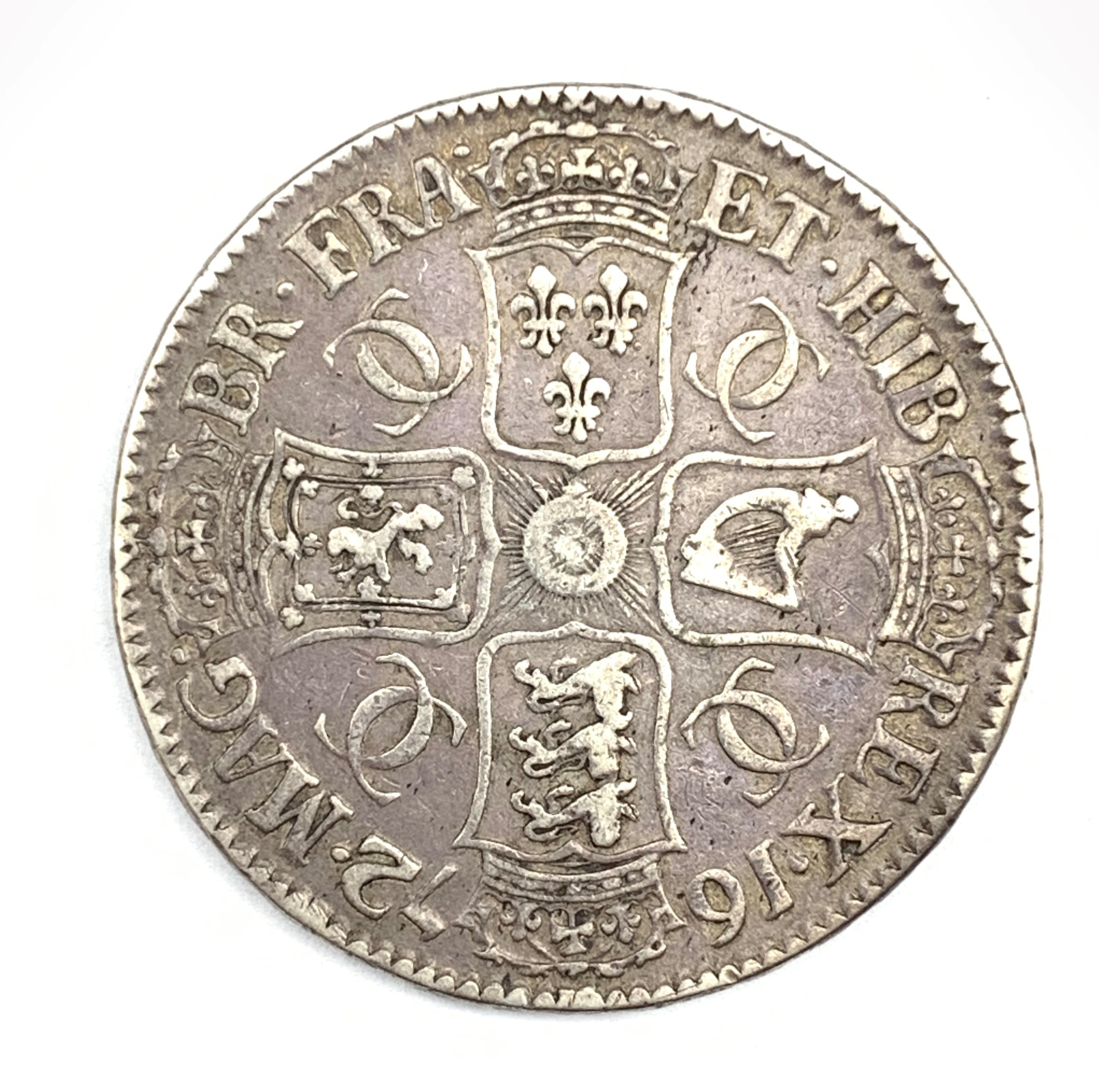 Charles II 1672 crown coin - Image 2 of 2