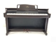 Yamaha Clavinova digital piano in walnut case, W144cm, H89cm, D52cm