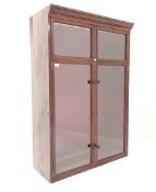 Early 20th century mahogany cased gun cabinet, with two glazed doors enclosing interior fitted with