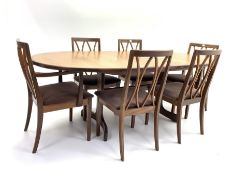 G-Plan - Mid 20th century teak extending dining table with concealed folding leaf, (208cm x 107cm,