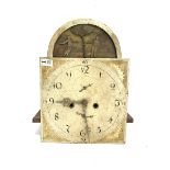 19th century 30 hour longcase clock dial and automaton movement, the arched dial depicting Adam and