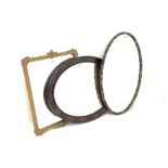 Gilt framed wall mirror (46cm x 61cm) and two oval wall mirrors (73cm x 42cm)