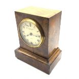 19th century walnut cased mantel clock time piece, Roman dial signed 'Camerer Cuss & Co. 56, New Ox
