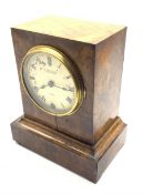 19th century walnut cased mantel clock time piece, Roman dial signed 'Camerer Cuss & Co. 56, New Ox