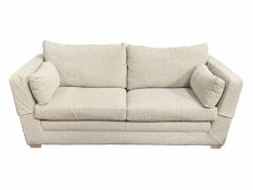 Multi-York three seat sofa upholstered in natural linen fabric, W210cm, H72cm, D101cm