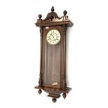 19th century mahogany Vienna style wall clock, (H122cm) together with another Vienna style wall clo