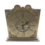 18th century and later brass clock, the dial stamped 'Jn Clayton, Prescott' with Roman numeral and