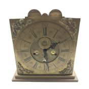 18th century and later brass clock, the dial stamped 'Jn Clayton, Prescott' with Roman numeral and