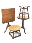 Arts & Crafts period oak table, Victorian tilt top tripod table, 20th century circular oak joint tab