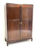 Early to Mid 20th century mahogany Gentlemen's compactum wardrobe fitted with shelves, drawers, adju