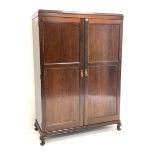 Early to Mid 20th century mahogany Gentlemen's compactum wardrobe fitted with shelves, drawers, adju