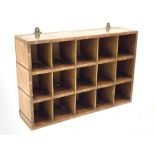 Early 20th century Post office type pigeon hole cabinet, W67cm, H45cm, D18cm