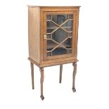 Late 19th century and later walnut cabinet on legs enclosed by single astragal glazed door, W67cm, H