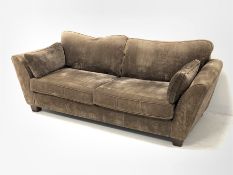 Barker and Stonehouse - three seat sofa (D96cm, W237cm), and matching two seat sofa (W212cm), uphols
