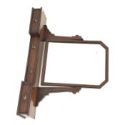 Edwardian walnut reverse breakfront dressing table mirror fitted with three small drawers, W113cm, H