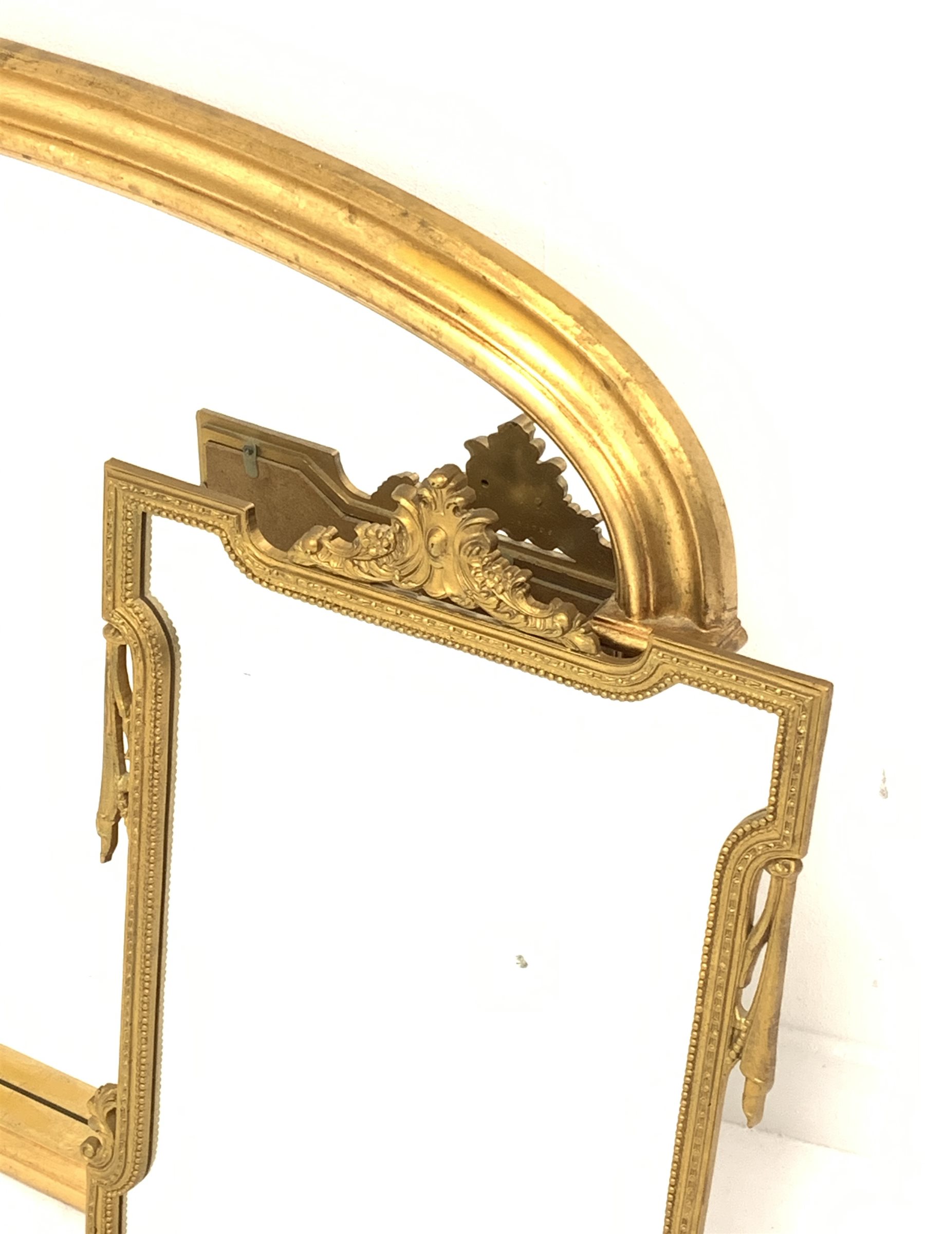 Moulded gilt framed overmantel mirror (115cm x 80cm) and another smaller gilt framed mirror - Image 2 of 2