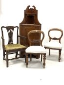 Pair of Victorian mahogany balloon back dining chairs with turned front supports, (W50cm) a Georgi