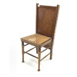 Early 20th century walnut framed patent combined bedroom chair and trouser press, circa 1930, W42cm