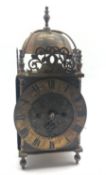 Late 19th century brass lantern clock, the engraved dial inscribed 'Edward East', Roman chapter ring