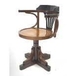 Authentic Models - 'Pursers' captains desk chair, swivelling on cruciform base, W60cm