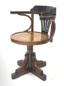 Authentic Models - 'Pursers' captains desk chair, swivelling on cruciform base, W60cm