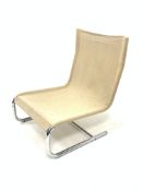 M�belmontage Sweden - An innovator lounge chair, with single section suspended upholstery on chrome