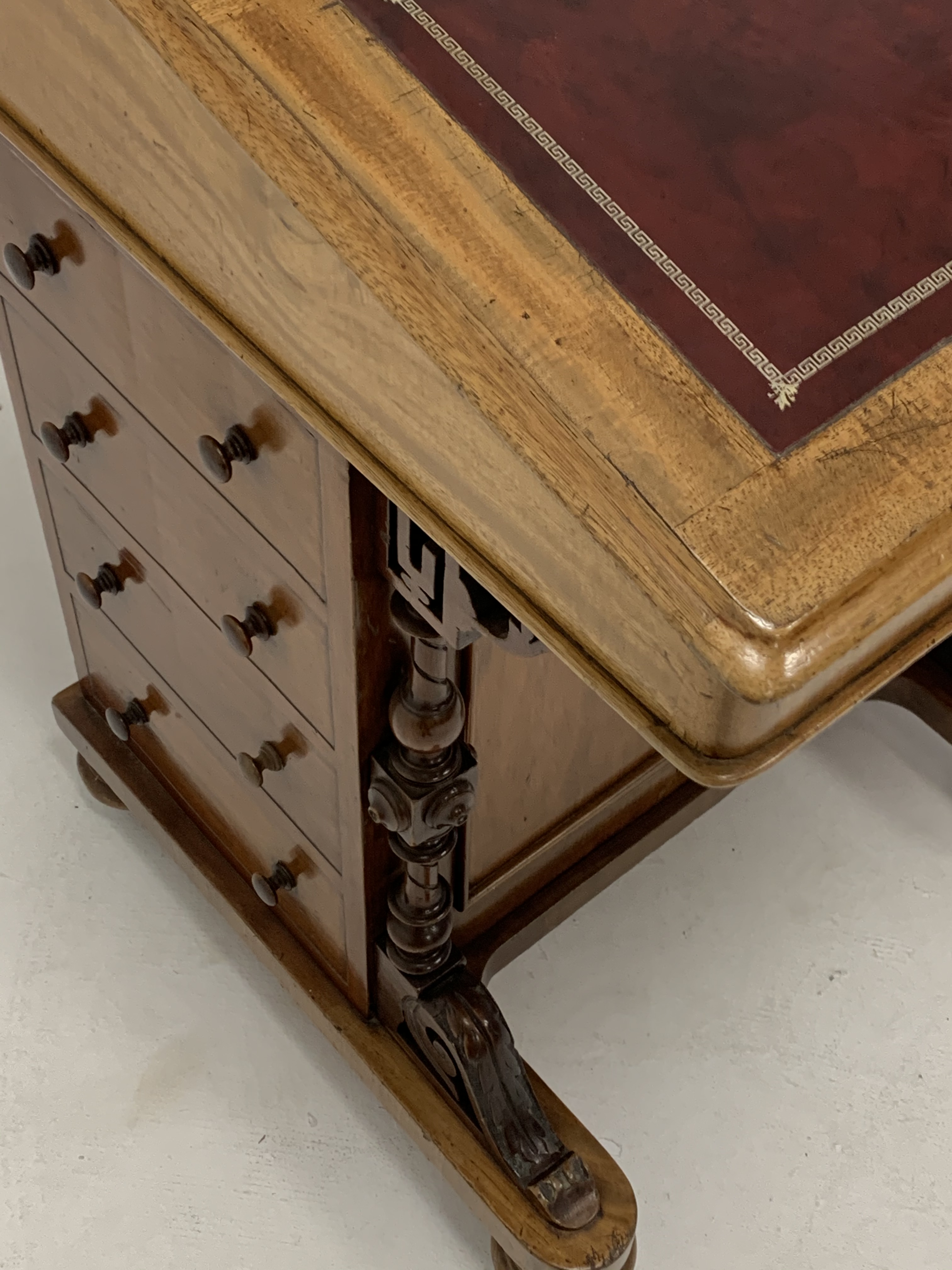 Victorian Mahogany davenport, cartouche shaped raised back with hinged lid enclosing storage well, s - Image 3 of 4