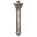 Late Victorian Admiral Fitzroys mercury barometer, in carved oak case, H140cm