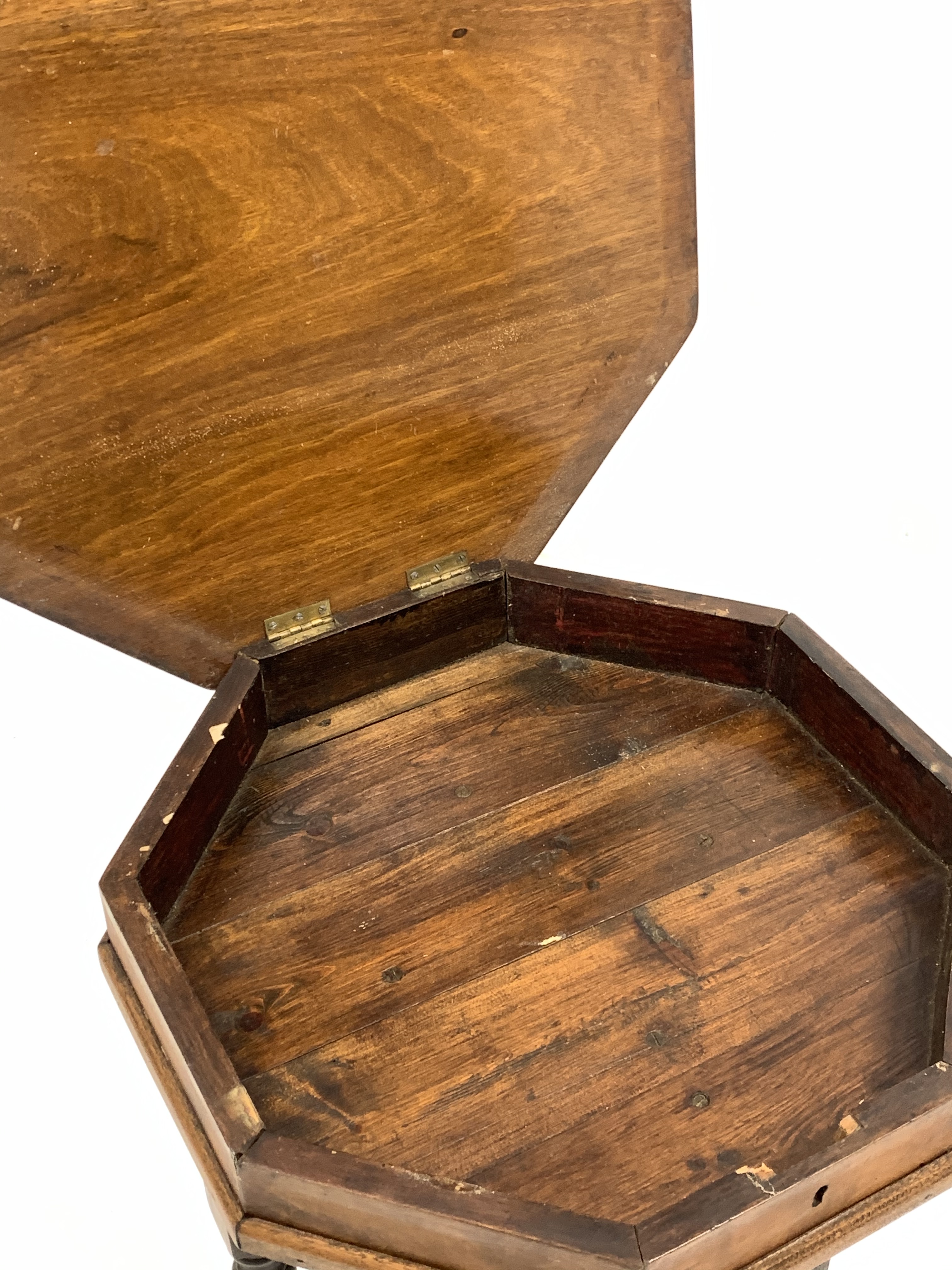 Victorian walnut games table, the octagonal top inlaid with rosewood and boxwood games - Image 3 of 3