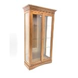 Grange Furniture - French light cherry display cabinet, fitted with two glazed doors enclosing three