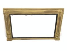 19th century over mantel mirror, the frame with half round pilasters terminating in carved acanthus