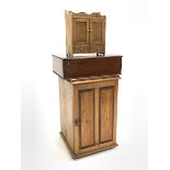 Late 19th century pine bedside cupboard with panelled door enclosing two shelves, (W52cm, H81cm, D50