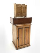 Late 19th century pine bedside cupboard with panelled door enclosing two shelves, (W52cm, H81cm, D50