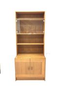 Domino Mobler - Mid 20th century teak bookcase, with two glazed doors and two open shelves, cupboard