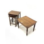 Victorian mahogany bidet stool, with hinged top, raised on turned supports, (W58cm) together with a