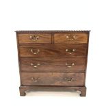 Early 19th century mahogany chest of drawers, with gadroon moulded edge over two short and three lon