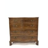 Georgian style mahogany serpentine front chest fitted with four long graduated drawers with boxwood