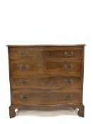 Georgian style mahogany serpentine front chest fitted with four long graduated drawers with boxwood