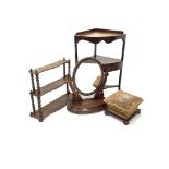 19th century mahogany corner wash stand, fitted with one drawer, (W61cm) together with a Victorian w