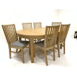 Ikea - Light oak oval extending dining table, with one fold away additional leaf (166cm x 115cm, H74