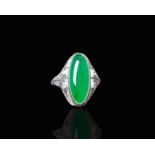 Art Deco Jadeite Ring, 1920s