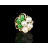 Jadeite and Pearl Ring