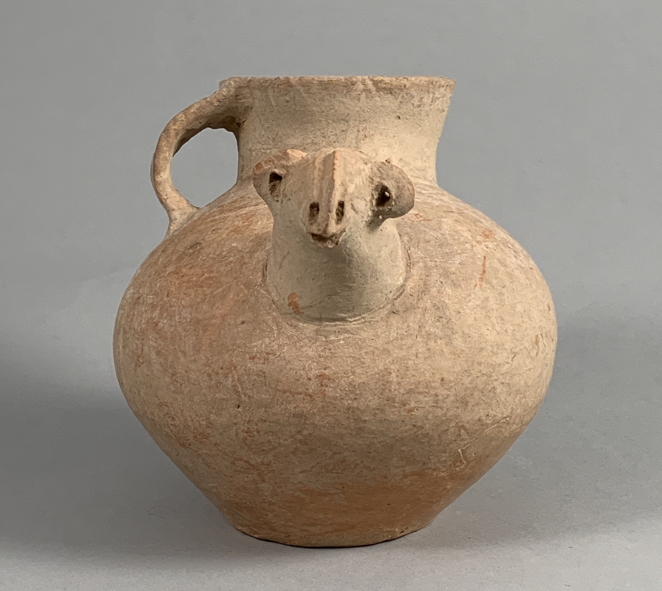 A Red Pottery Vase With Ram’s Head Handle, Gansu Province, Qijia Culture (2050-1700 Bc) - Image 4 of 15
