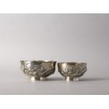 Two Silver Dragon Fingerbowls, c.1900