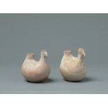 A Pair Of Pottery Birds, Qijia Culture (2050-1700 Bc)