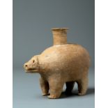 A Red Pottery Jar In The Form Of A Bear, Gansu Province, Qijia Culture (2050-1700 Bc)
