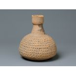 A Red Pottery Vase With Incised Decoration, Yangshao Culture, Banpo Type (4800-3800 Bc)