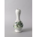A Good Famille-Verte 'Landscape' Bottle Vase with Garlic Neck, c.1900